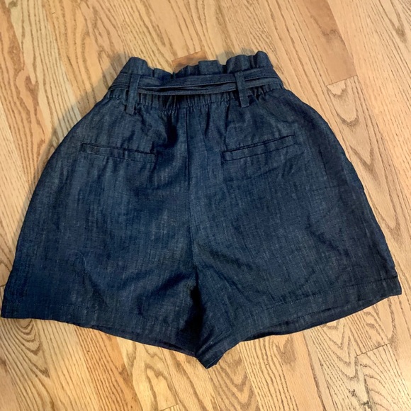 Chambray Paper Bag Shorts - Picture 3 of 4